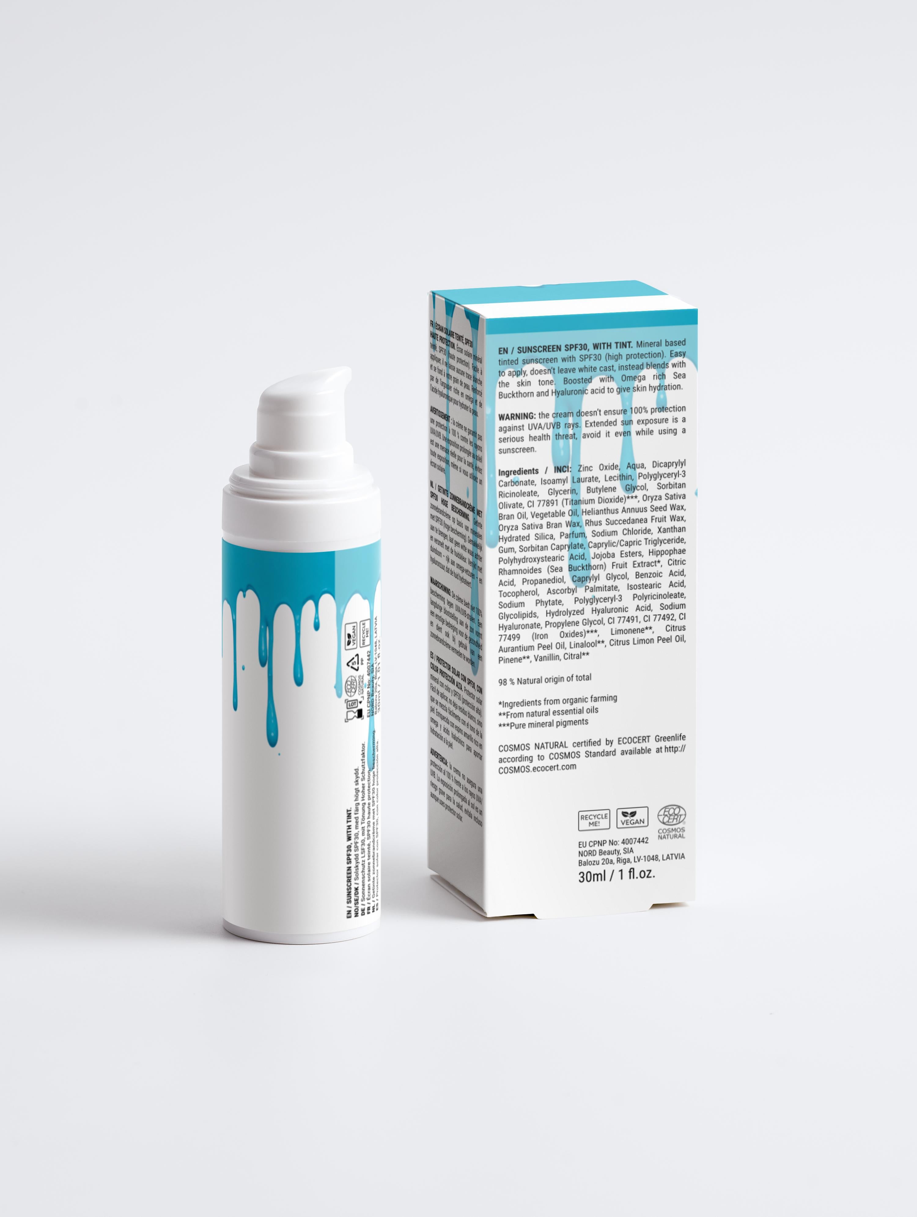 Sunscreen SPF30, with tint